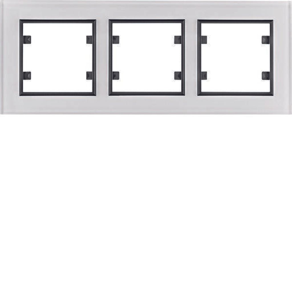 HAGER lumina passion Dreifachrahmen horizontal Glas weiß WL9230