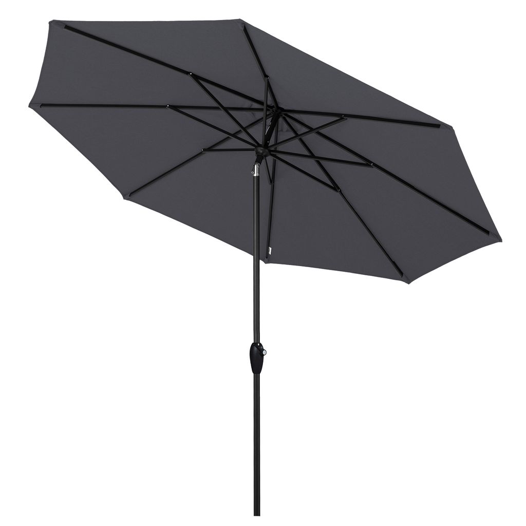A dark gray umbrella is shown against a white background.