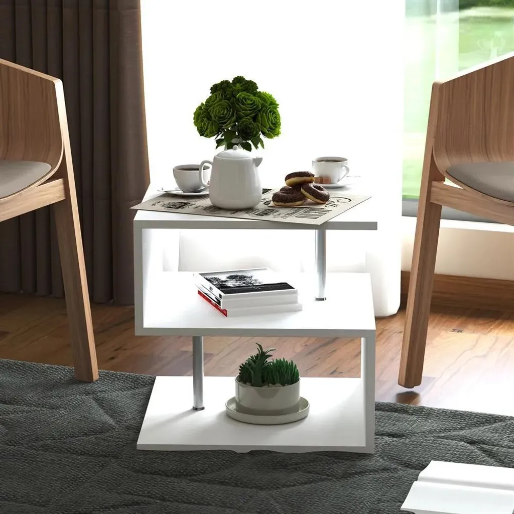 Petite table basse carrée en bois pour salon et studio - Format 50 cm