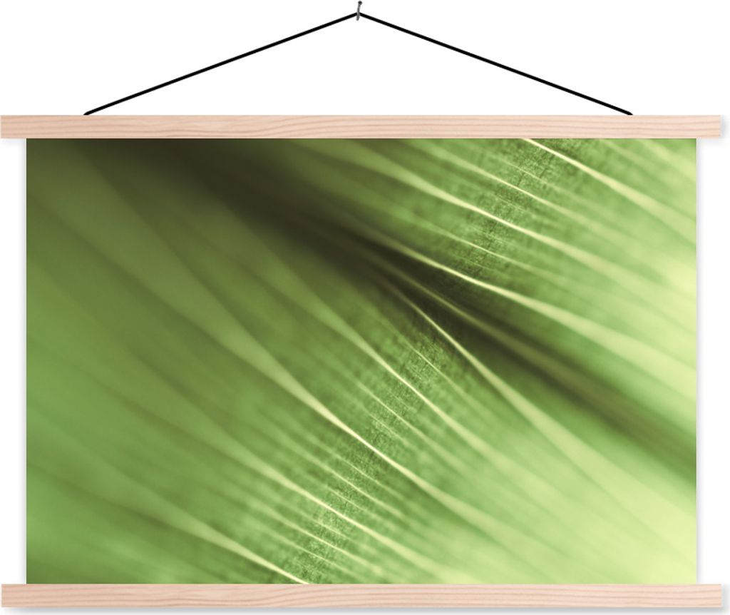 MuchoWow Textilposter Makroaufnahme eines grünen botanischen Blattes 60x40 cm mit holzfarbenen Rahmen - Bilder