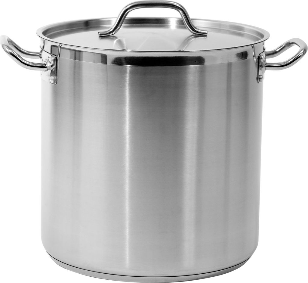 Hoher Kochtopf mit Deckel aus Edelstahl 21/0, 32 cm, 25,7 l