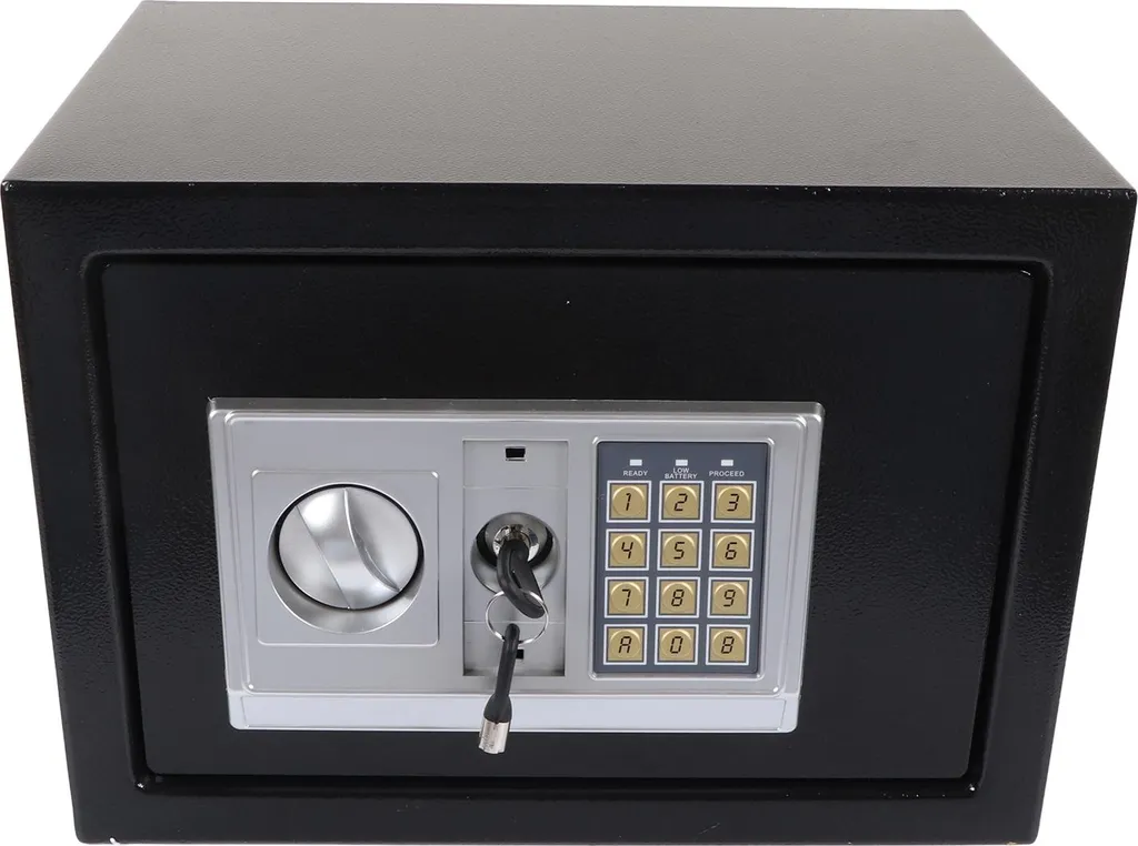 Coffre-fort multifonctionnel avec clavier numérique et double serrure - 5