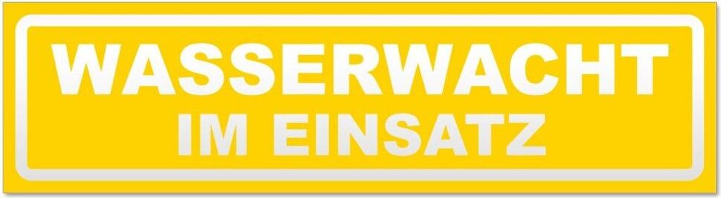 Kiwistar Wasserwacht im Einsatz invertiert Magnetschild Schild magnetisch - 20cm Gelb - Magnetfolie für Auto PKW Kfz