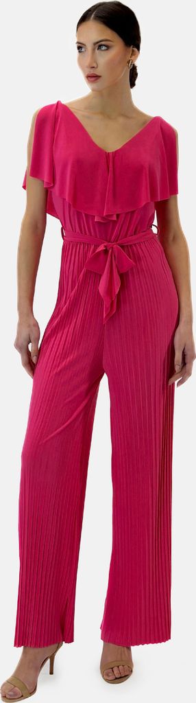 Elara Damen Jumpsuit V-Schnitt 1205 Fuchsia