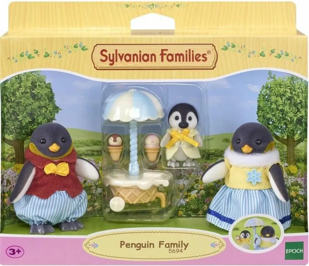 Sylvanian Families 5694 Famille Pingouin Figurines Articulées en Velours