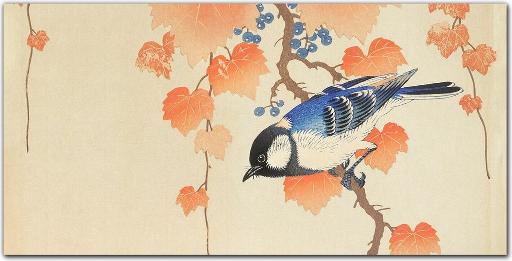 Coloray Bild aus Acryl 120 cm x 60 cm - Wanddekoration Wohnzimmer Acrylblock mit Bild Gehärtetes Acryl Dekoration Küche - Zweige Blätter Tier Vogel