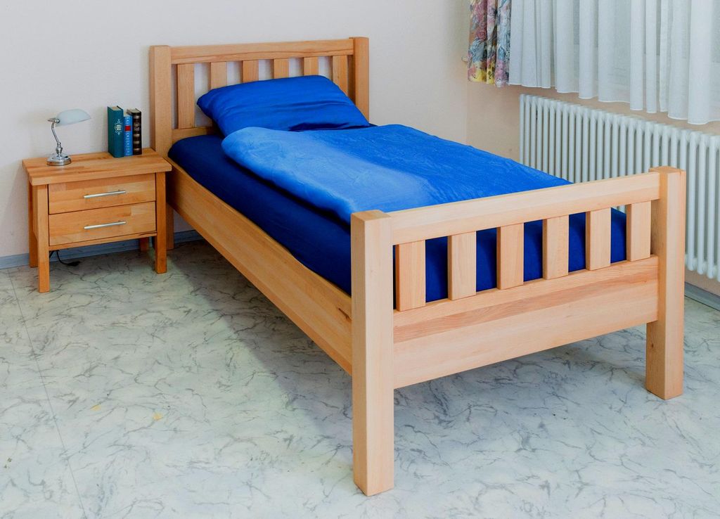 Lit en bois massif cœur de hêtre 100x200 Image du produit 