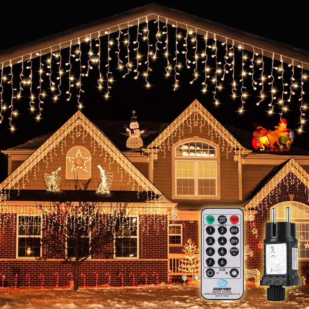 Salcar 5m 200 LED Eisregen Lichterkette 8 Lichtmodimit Produktbild 