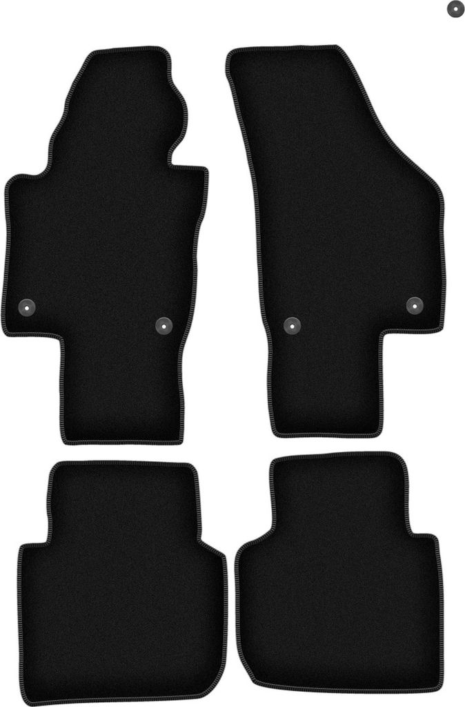Wielganizator Velours-Autoteppiche – passend für Volkswagen Passat B6 / B7 USA (Limousine, Kombi, Bj. 2005-2014) – schwarz, passgenau, mit Bef...