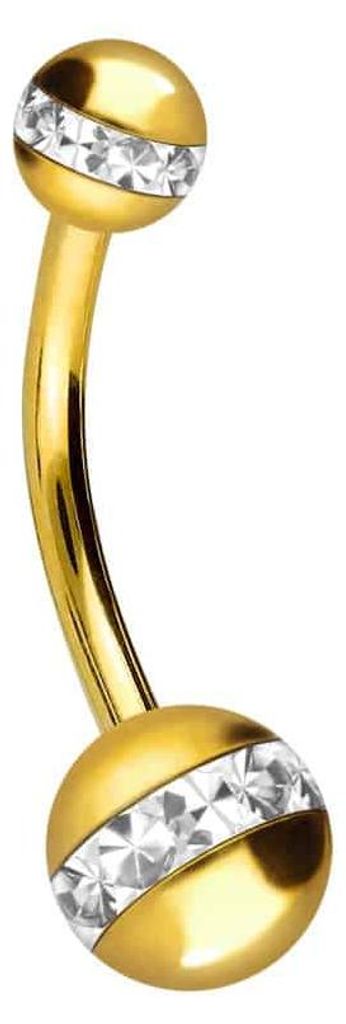 Bauchnabelpiercing Chirurgenstahl Mini Bananabell EPOXY-RING-KUGELN Gold Stablänge: 12mm