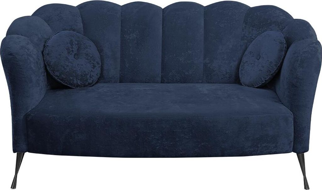 MIRJAN24 Sofa Adria, Stilvoll Polstermöbel, Modernes Design, Zweisitzer Couch vom Hersteller (Farbe: Eureka 2127, Füße: Schwarz Chrom)