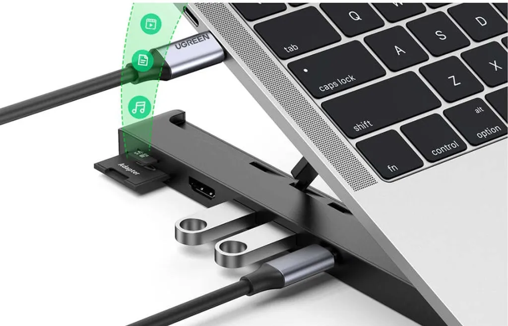 Station d'accueil USB-C 5-en-1 Hub et Support Pliable Aluminium X-Kit - 16
