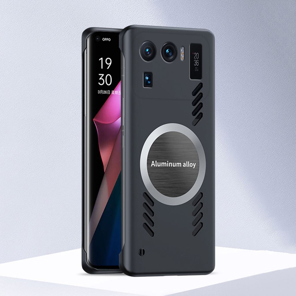 Xiaomi 11 Ultra Hülle, Frameless PC Matt Kühlabdeckung Loch Wärmeableitung Schutzhülle für Xiaomi 11 Ultra Schwarz