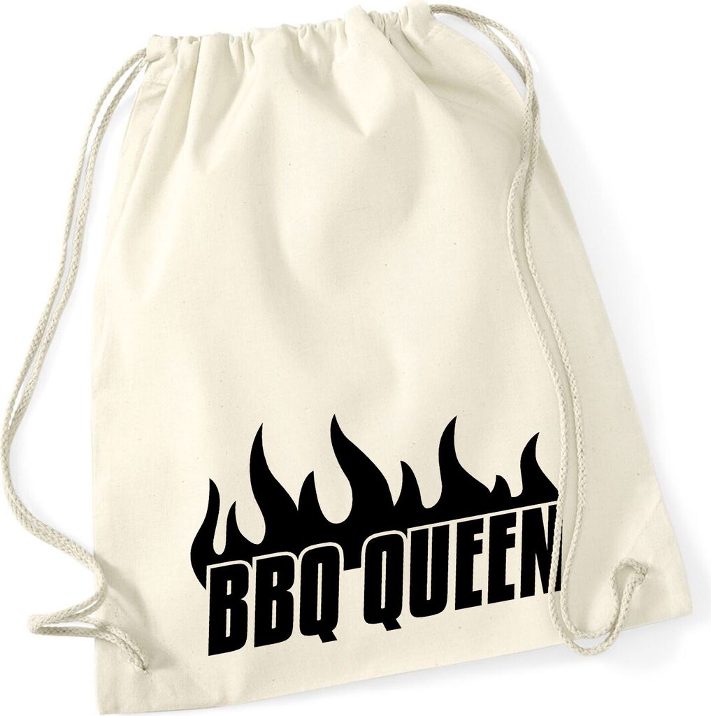 Huuraa Rucksack BBQ Queen Flammen Geschenk 12 Liter Natural Baumwolle BBQ Queen Accessoire