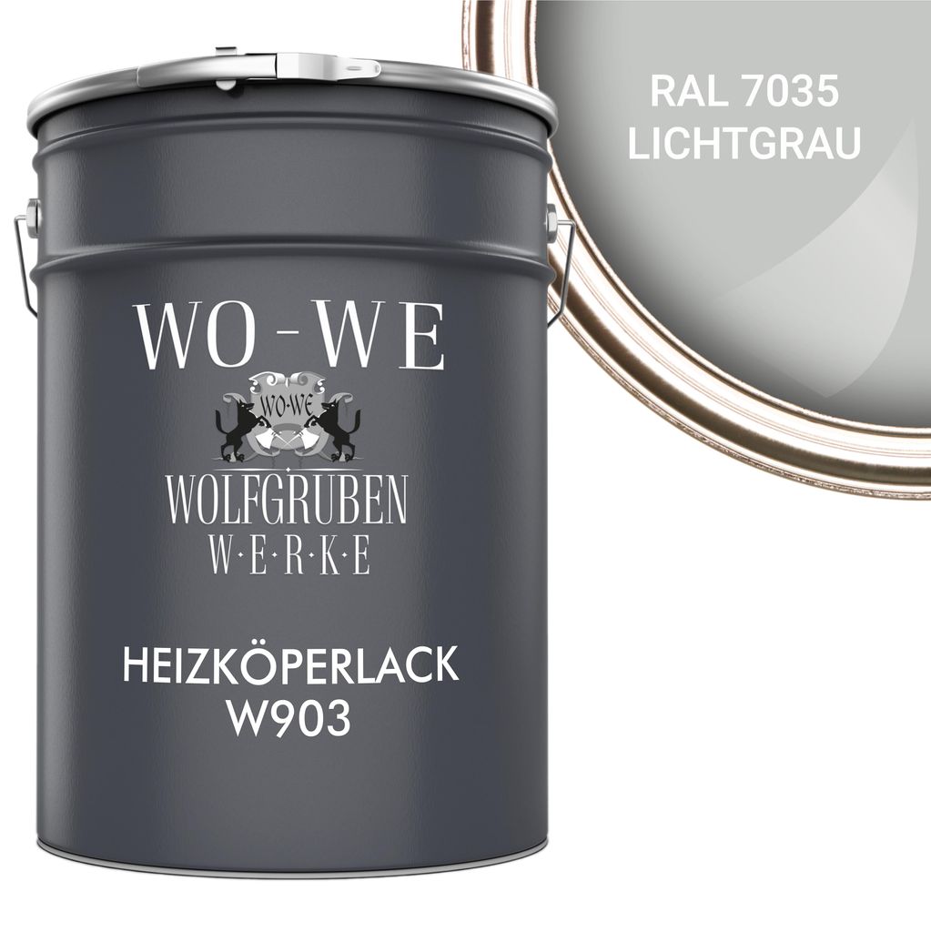 Heizkörperlack Heizungsfarbe Heizkörperfarbe W903 Lichtgrau RAL 7035 - 5L