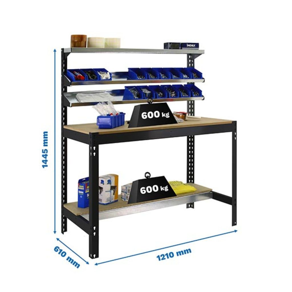 Simonrack Werkbank SIMONWORK BT1 anthrazit 121,0 x 61,0 x 144,5 cm
