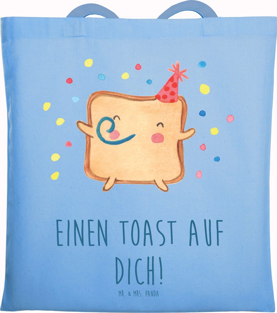 Mr. & Mrs. Panda Tote Bag Toast Party - Sky Blue - Geschenk, Freundin, für, Einkaufstasche, Frauen, Freund, Schultasche, Hochzeitstag, Laptoptasch...
