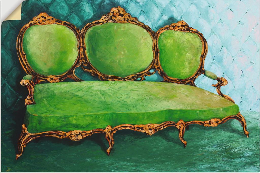 ARTland Wandbild, selbstklebend Sofa grün Größe: 60x40 cm Produktbild 
