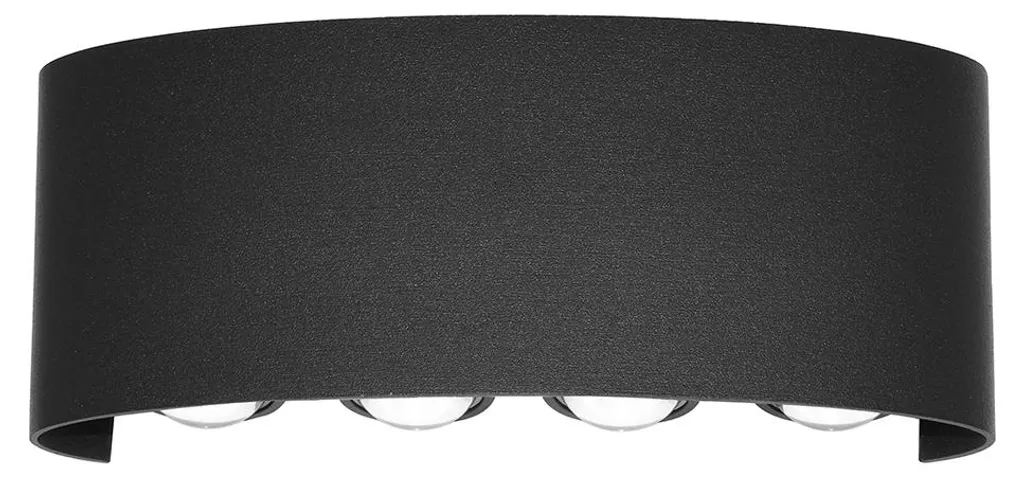 Applique LED 8W Facile à Installer en Saillie Italux ORTELO Noir Mat