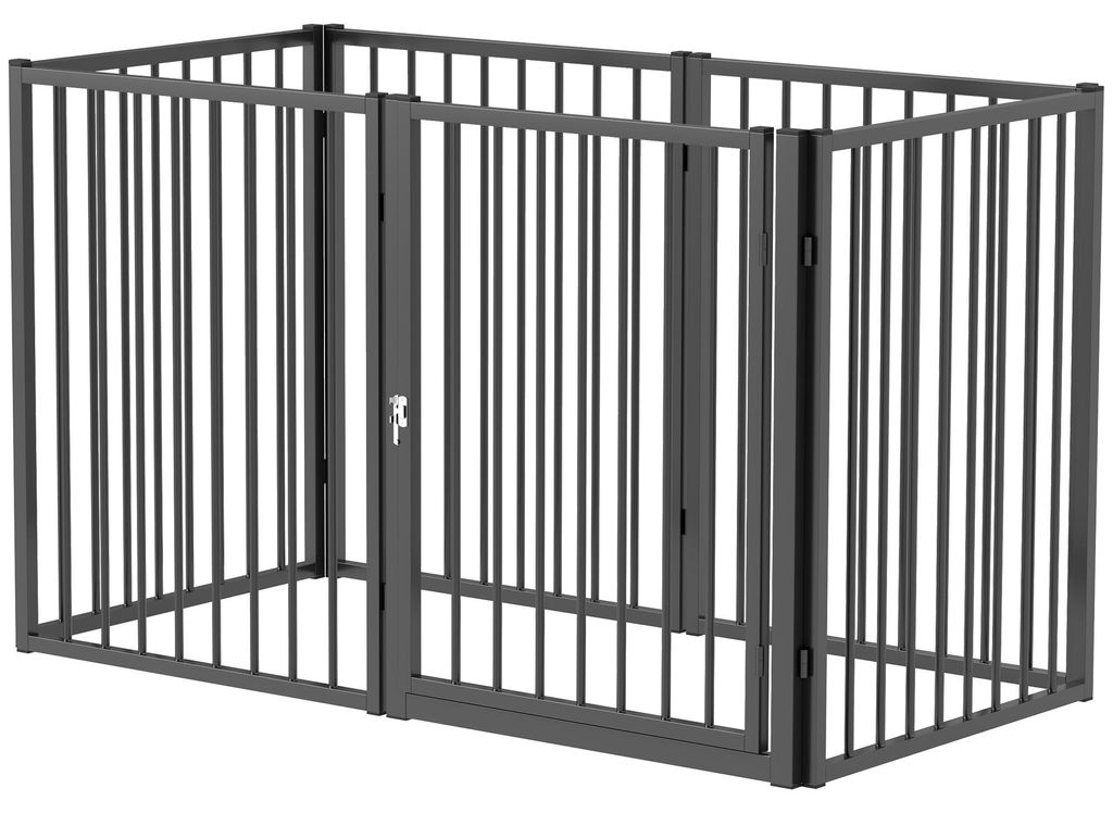 PawHut Puppyren, 76 cm hoog, 6-delig puppyren met deur, Productafbeelding 