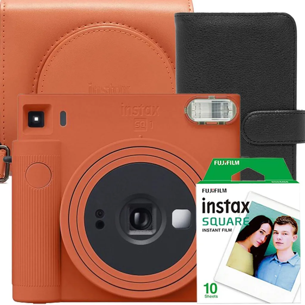 Appareil Photo Instantané Carré Instax SQ1 Orange avec Accessoires Inclus