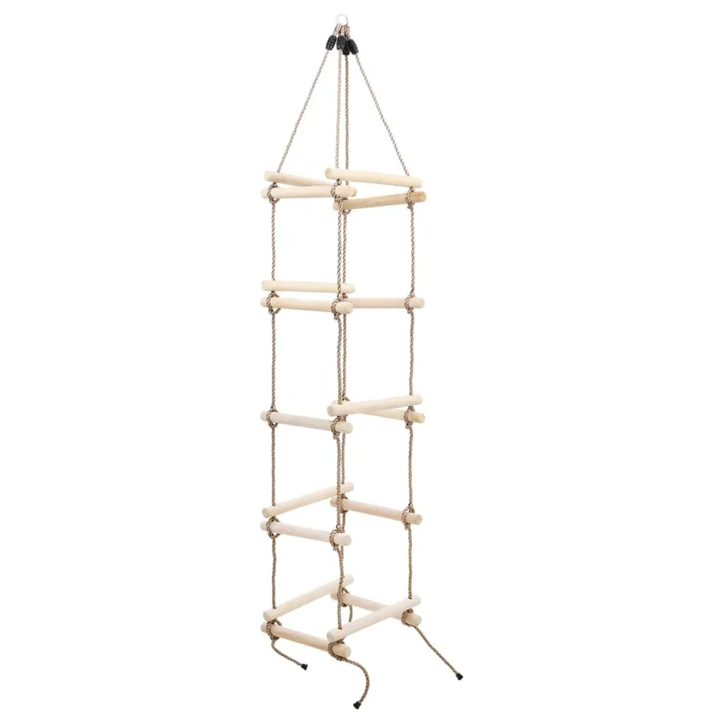 vidaXL Échelle de corde pour enfants 200 cm en bois massif robuste