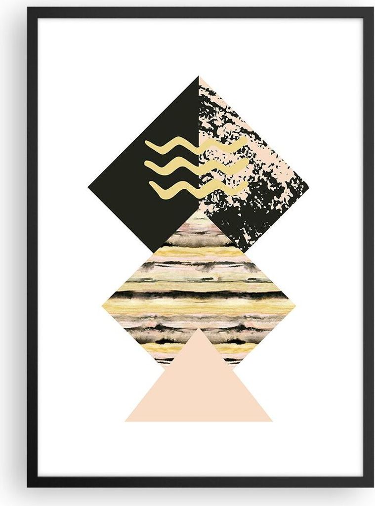 Gerahmtes Poster - Schwarzer Rahmen - Abstraktion Diamant Produktbild 
