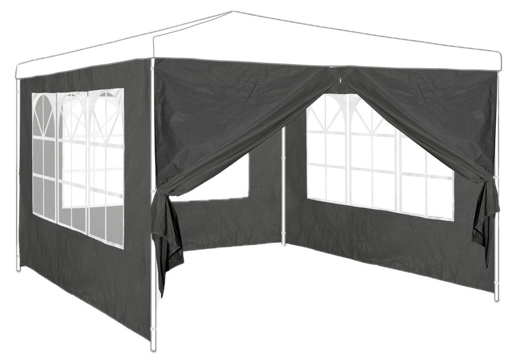Relaxdays Parete laterale per gazebo, set da 4, 2x3 m, Immagine del prodotto 