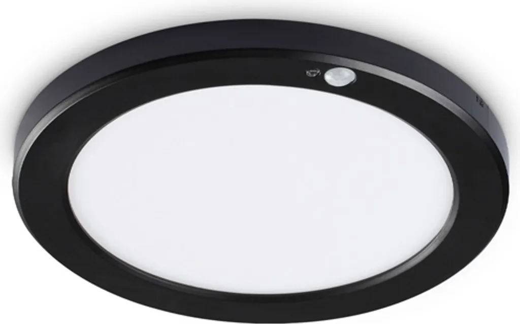 Plafoniera Nera Aura 20W LED 3000K con Sensore: Illuminazione Minimalista