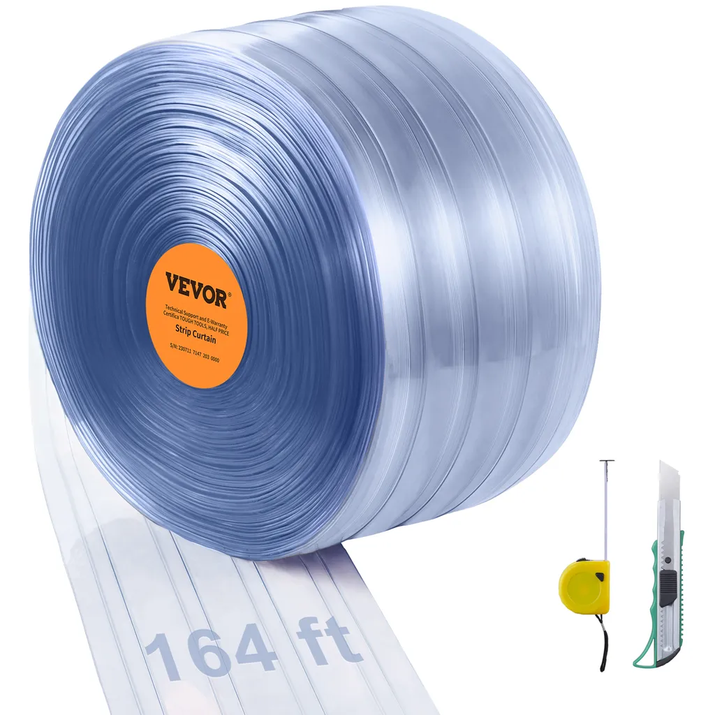 Rouleau PVC transparent nervuré 2mm pour rideau à lanières haute qualité