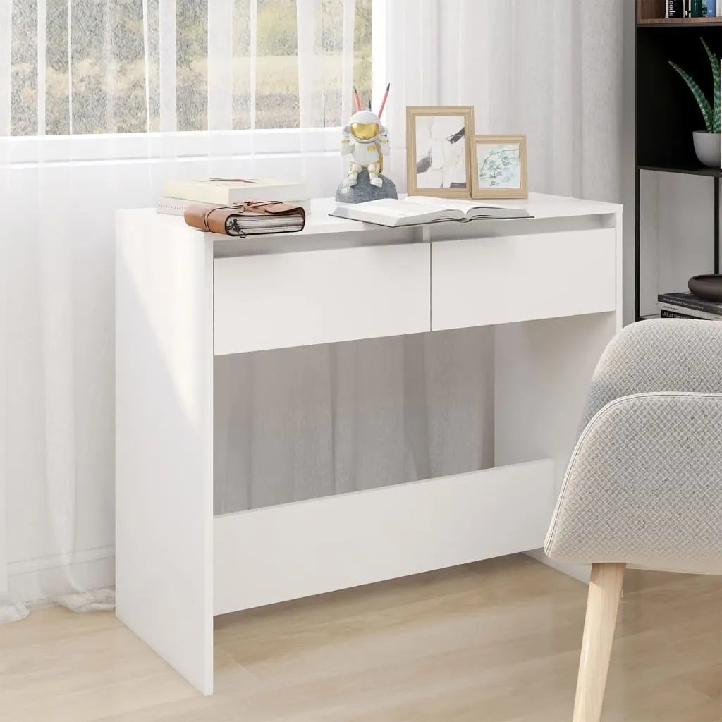The Living Store Tavolo consolle bianco 89x41x76,5 cm Materiale a base di legno