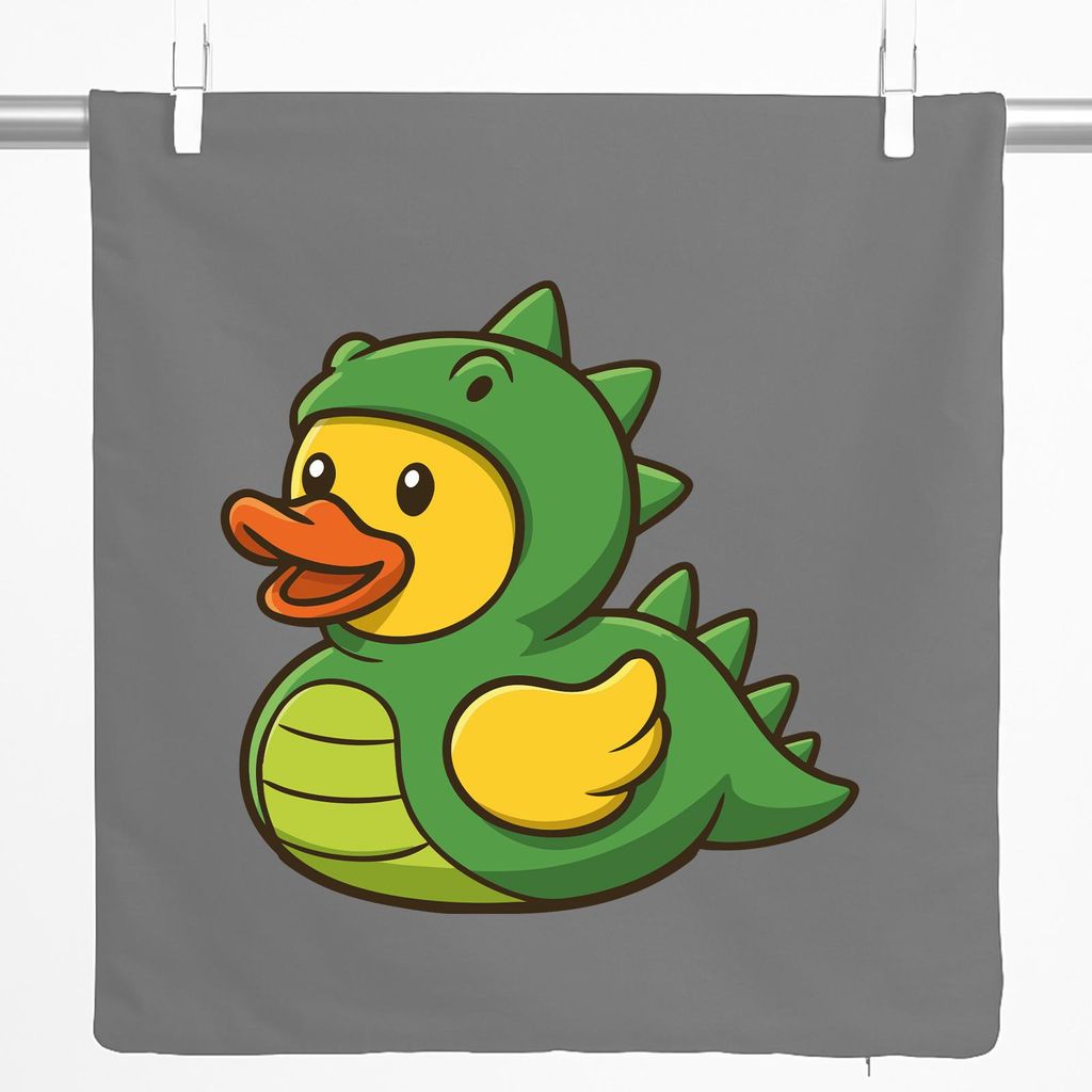 Huuraa Kissenbezug Quietscheente Dinosaurier Gummiente Gärtnerin 40x40cm Steel Grey Baumwolle Dekokissenbezug Geschenkidee