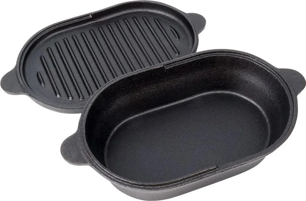 Cocotte fonte émaillée 2 en 1 compacte 28cm - Couvercle poêle intégré - 3