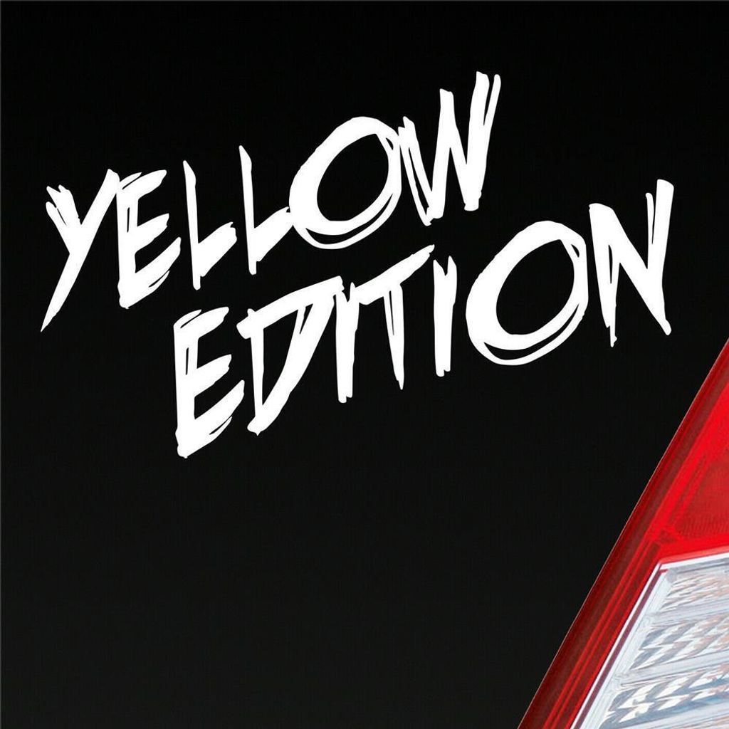 Auto Aufkleber Yellow Edition Auto Car Tuning 15x7 cm Weiss Matt Sticker Heckscheibenaufkleber