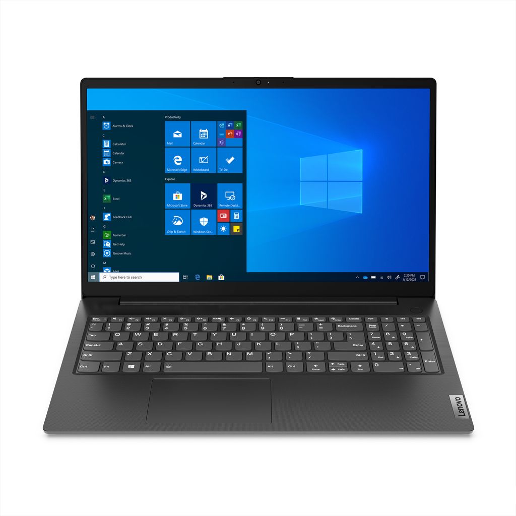 A laptop is shown from a front-facing angle against a white background.