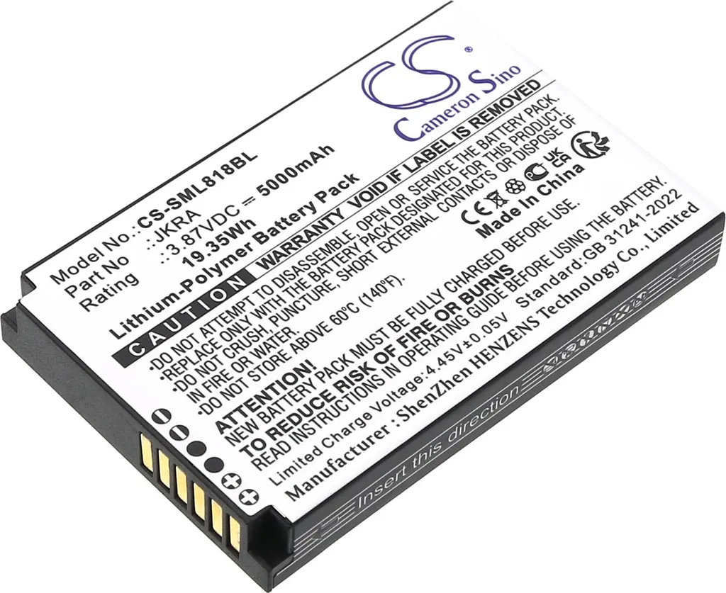 Batterie rechargeable Li-ion pour Sunmi L2KS et Geenk G3 modèle JKRA