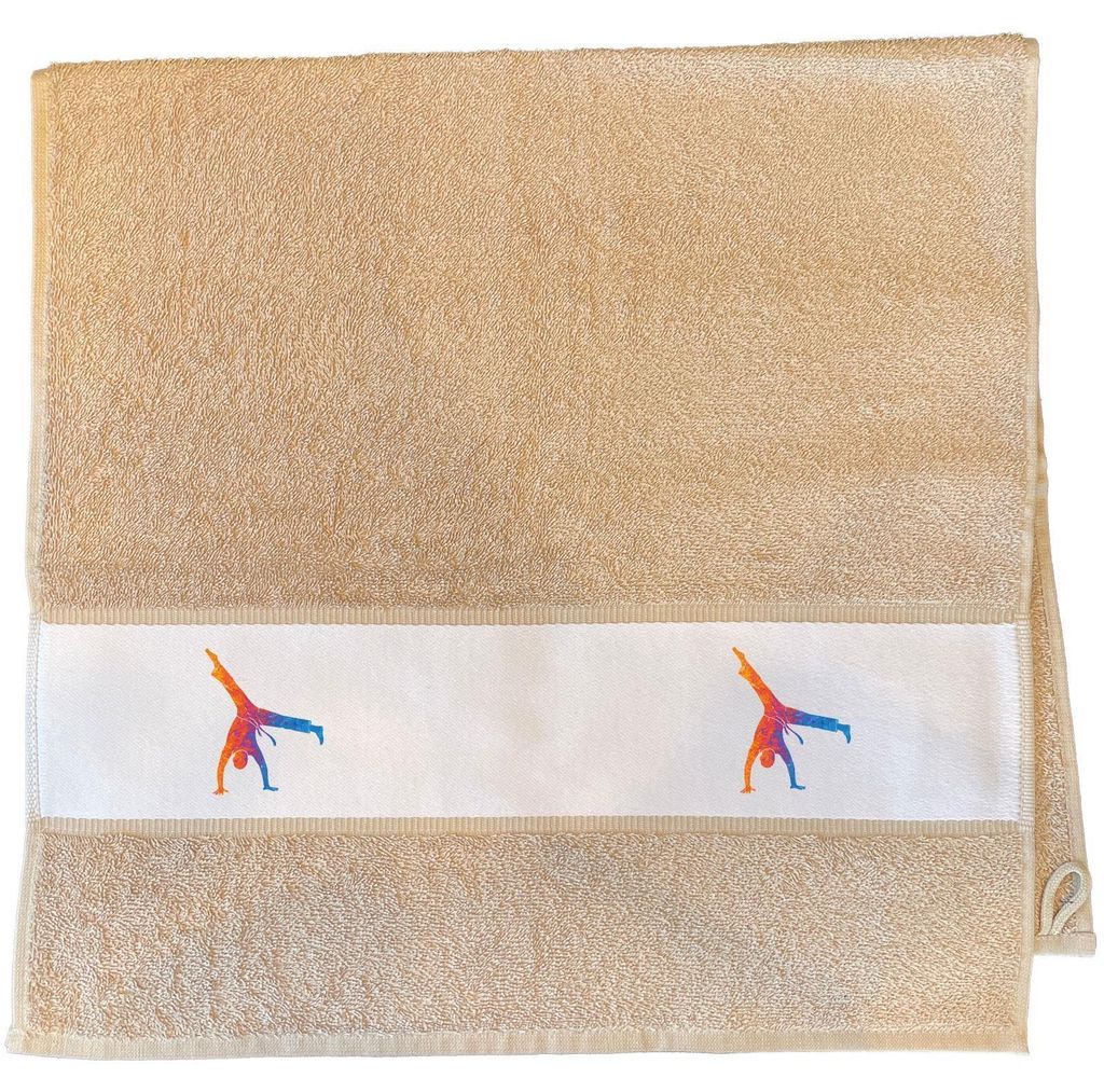 Huuraa Handtuch Capoeira bunte Silhouette 50x100cm Sand Baumwolle Handtuch Geschenkidee