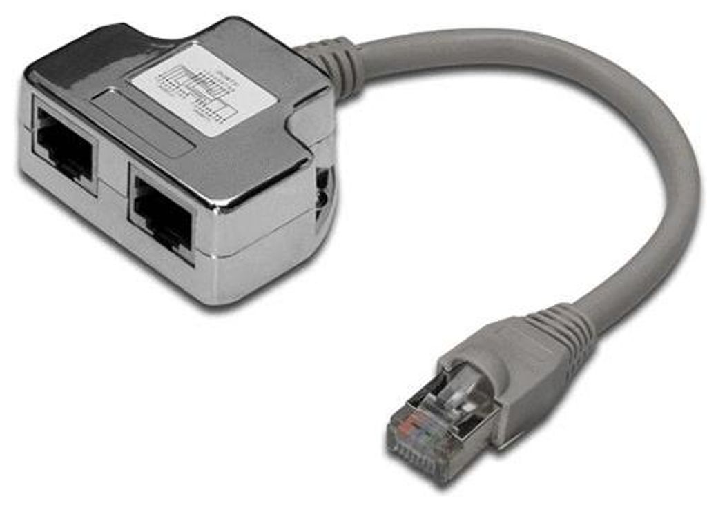 PremiumCord modulaire RJ45-verspreider, 2 poorten, Productafbeelding 