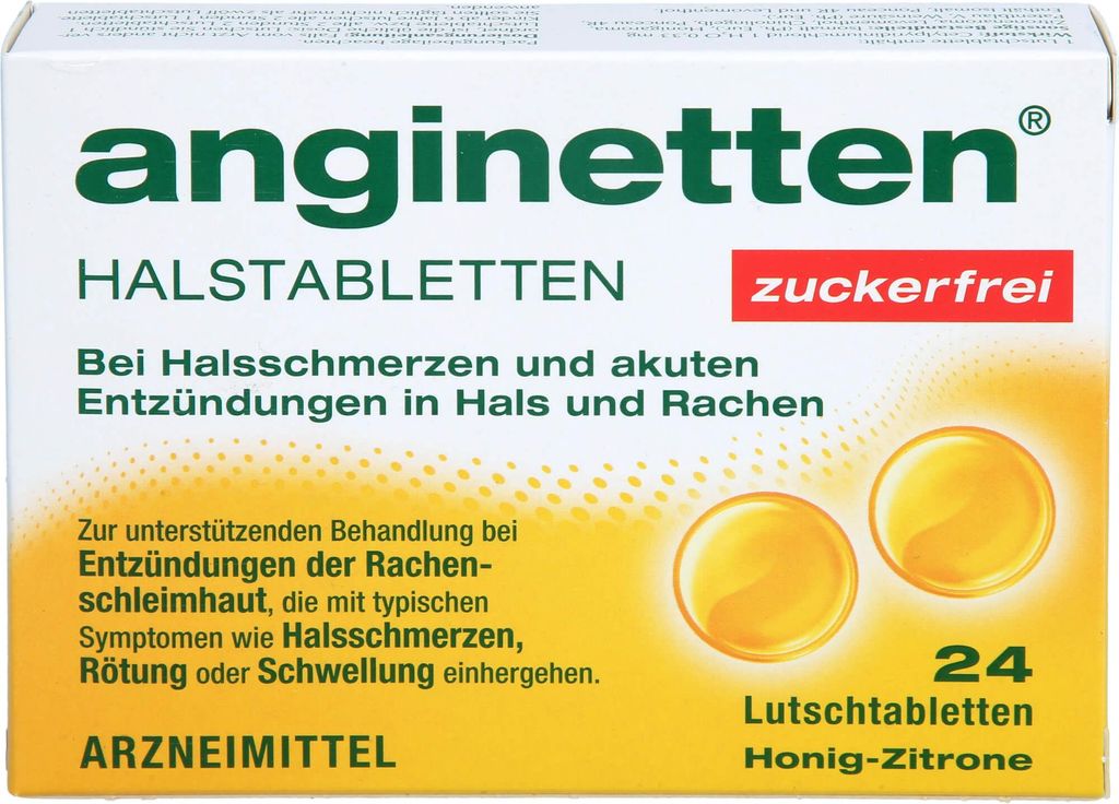 anginetten Halstabletten zuckerfrei, 24 St. Tabletten Produktbild 