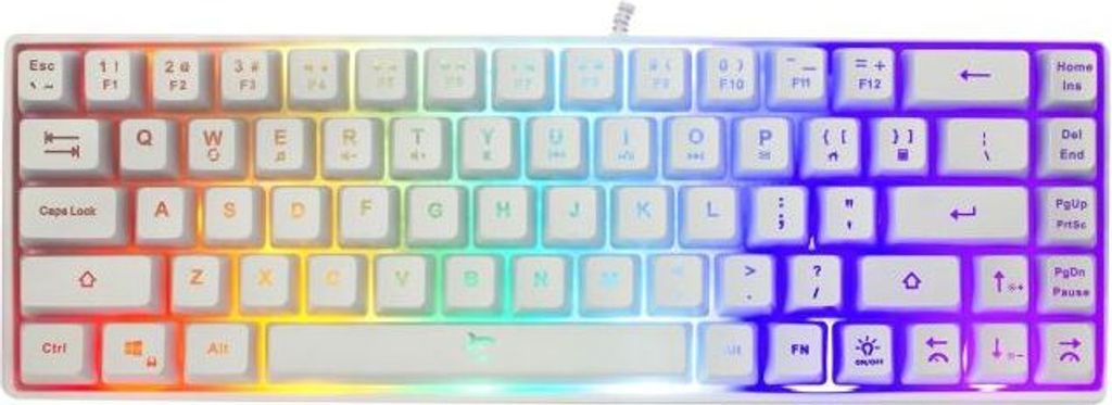 White Shark RONIN White, Kabelgebunden, USB, Membran Key Switch, QWERTY, LED, Weiß