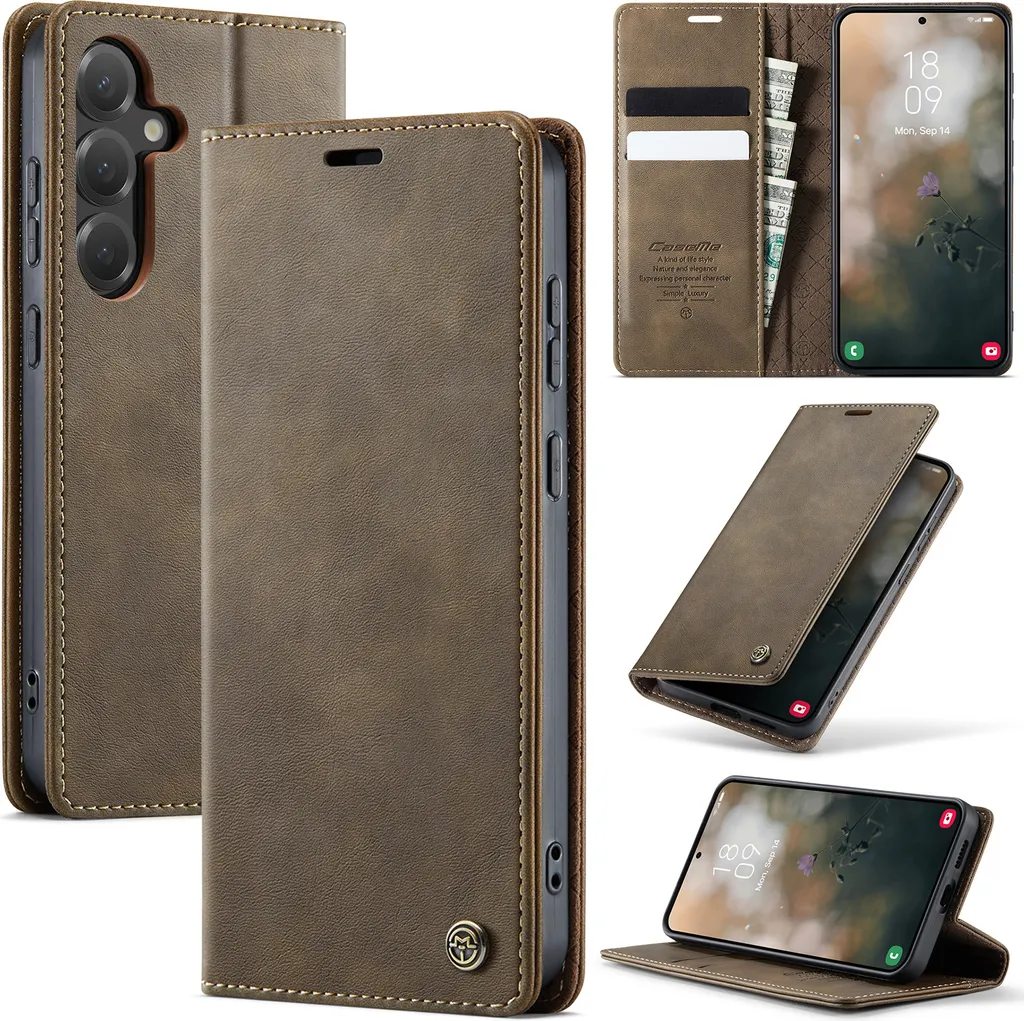 Custodia Protettiva Samsung S24 S25 con Slot Carte e Protezione RFID