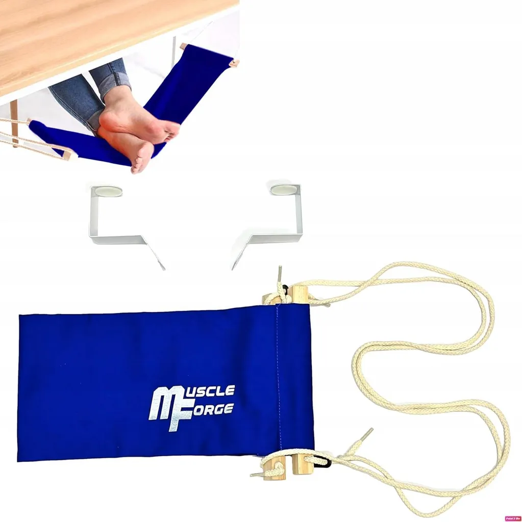 Poggiapiedi a Amaca Blu - Accessorio Ufficio per Smart Working