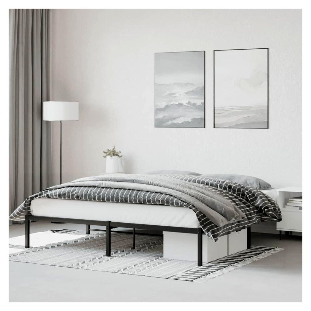 Bettgestell aus Metall, ohne Matratze, schwarz, 180 x 200 cm, Betten & Zubehör, Betten & Bettrahmen