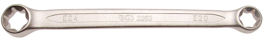 BGS 2263 Doppel-Ringschlüssel für E-Profil-Außenschrauben, lose, E20xE24