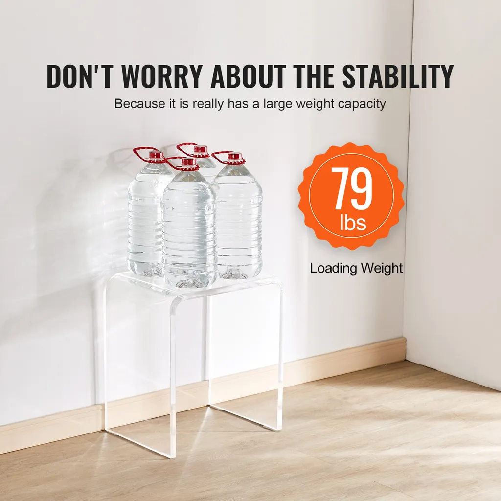 Table d'Appoint Forme C Acrylique Robuste et Stable pour Ordinateur - 3