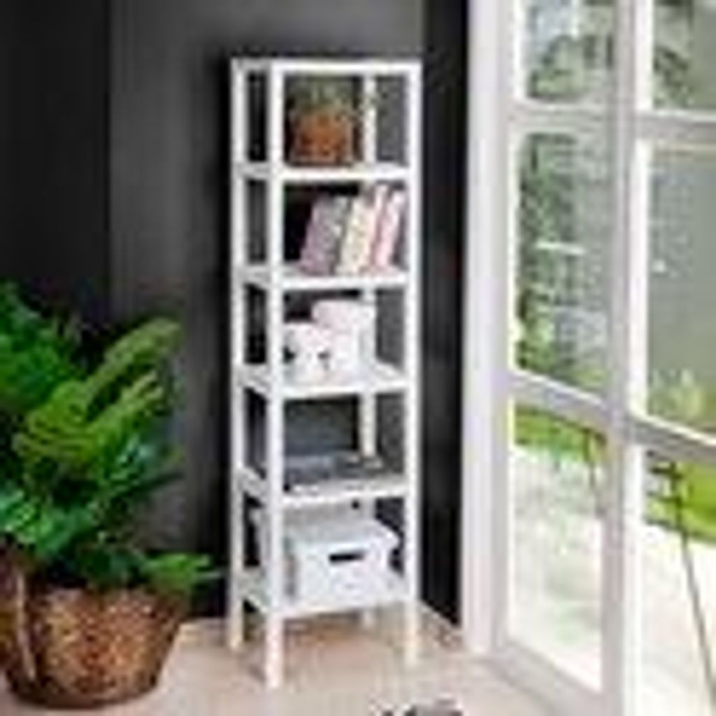 Tobeyz Standregal Badezimmer – Aufbewahrungsregal mit 6 Ebenen – Weiß – 150 cm