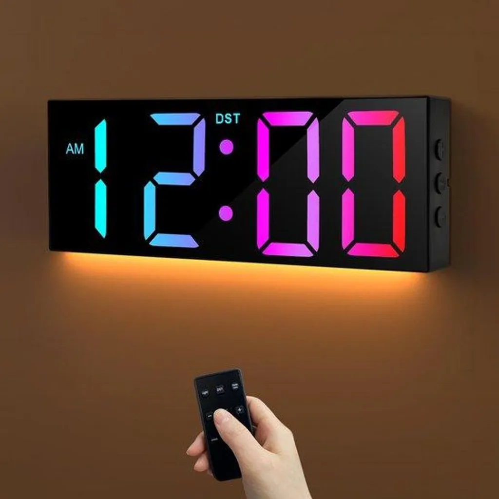 Horloge murale numérique RGB 12 pouces avec variateur et LED Modèle C30