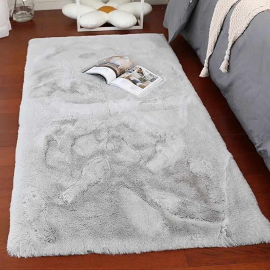 Kuschelteppich Flauschiger Teppich Wohnzimmerteppich Hochflorteppich Super weich Einfarbiges Design Waschbar Ultra weicher Teppich 100x180 cm