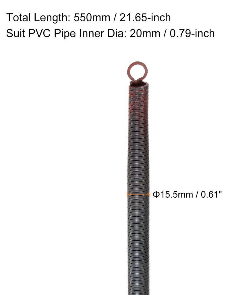 PVC Federbieger 15,5 mm Au?endurchmesser 550 mm L?nge Biegefeder fš¹r PVC-Rohrbiegeger?te in Hauswasser- und Wasserkraftanlagen, Rot