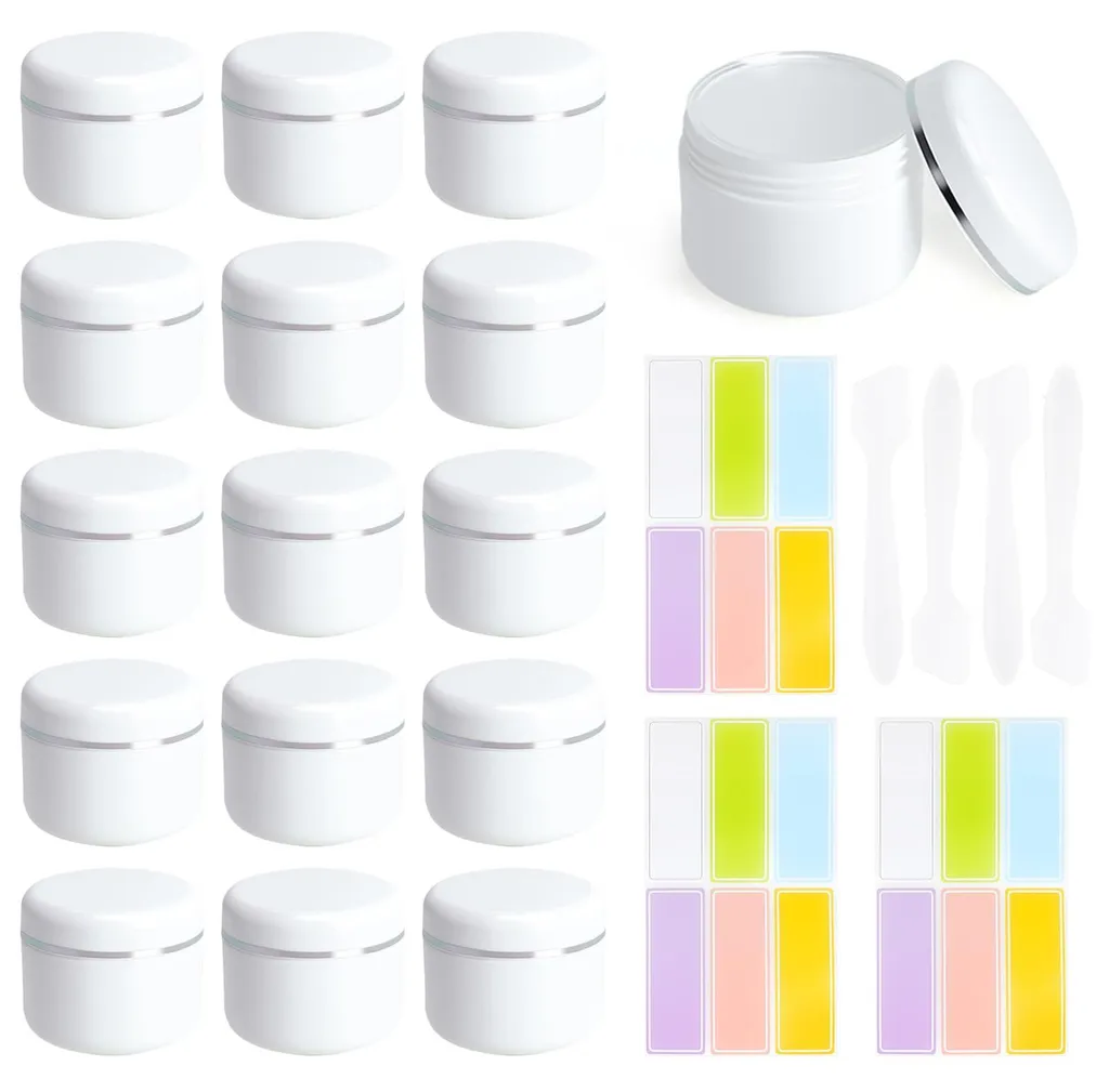 Pots à pommade étanches avec couvercles à vis et kit d'accessoires 15x